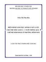 Biện pháp giáo dục hành vi kỷ luật cho trẻ mẫu giáo 4   5 tuổi thông qua chế độ sinh hoạt ở trường mầm non​ 
