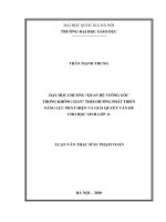 Dạy học chương “quan hệ vuông góc trong không gian theo hướng phát triển năng lực phát hiện và giải quyết vấn đề cho học sinh lớp 11 