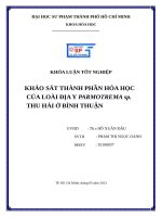 Khảo sát thành phần hóa học của loài địa y parmotrema SP  thu hái ở bình thuận 