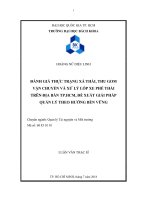 Đánh giá thực trạng xả thải, thu gom vận chuyển và xử lý lốp xe phế thải trên địa bàn tp  HCM, đề xuất giải pháp quản lý theo hướng bền vững