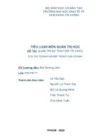 Tiểu luận môn quản trị học quản trị sự thay đổi tổ chức của các doanh nghiệp trong kinh doanh 