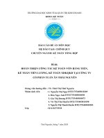 Hoàn thiện công tác kế toán vốn bằng tiền, kế toán tiền lương, kế toán xác định kết quả kinh doanh tại công ty cổ phần Tuấn Ân Thái Nguyên
