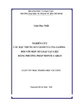 Nghiên cứu các đặc trưng suy giảm của tia gamma đối với một số loại vật liệu bằng phương pháp monte carlo​ 