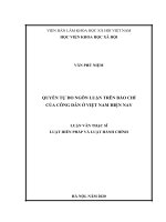 Quyền tự do ngôn luận trên báo chí của công dân ở việt nam hiện nay 