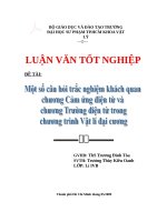 Một số câu hỏi trắc nghiệm khách quan chương cảm ứng điện từ và chương trường điện từ trong chương trình vật lý đại cương​ 
