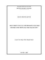 Phát triển năng lực mô hình hóa toán học cho học sinh trong dạy học đại số lớp 7 