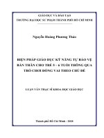 Biện pháp giáo dục kỹ năng tự bảo vệ bản thân cho trẻ 5   6 tuổi thông qua trò chơi đóng vai theo chủ đề​ 