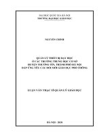 Quản lý thiết bị dạy học ở các trường THCS huyện thường tín, thành phố hà nội đáp ứng yêu cầu đổi mới giáo dục phổ thông 
