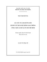 Các yếu tố ảnh hưởng đến hành vi sử dụng hệ thống giao thông công cộng xanh tại tp  hồ chí minh