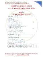 BẤT đẳng thức và các phương pháp chứng minh 