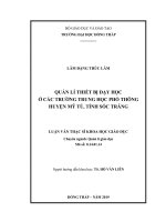 quản lí thiết bị dạy học ở các trường trung học phổ thông huyện mỹ tú, tỉnh sóc trăng 