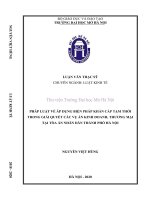 Pháp luật về áp dụng biện pháp khẩn cấp tạm thời trong giải quyết các vụ án kinh doanh, thương mại tại tòa án nhân dân thành phố hà nội  