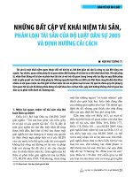 Những bất cập về khái niệm tài sản, phân loại tài sản của Bộ luật Dân sự 2005 và định hướng cải cách