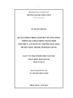 quản lí hoạt động giáo dục kĩ năng sống thông qua hoạt động ngoài trời cho trẻ 5   6 tuổi ở các trường mẫu giáo huyện châu thành, tỉnh hậu giang 