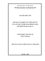 Chế tạo và nghiên cứu tính chất từ của vật liệu tổ hợp nano không chứa đất hiếm mn (bi, ga)fe co tt 