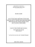 quản lý hoạt động bồi dưỡng chuyên môn cho giáo viên các trường trung học phổ thông thuộc huyện châu thành, tỉnh hậu giang 