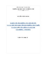 Luận văn Thạc sĩ Khoa học cây trồng: Nghiên cứu ảnh hưởng của mật độ cây và các mức phân đạm tới sinh trưởng phát triển và năng suất của giống lúa BT13 tại Tam Dương – Vĩnh Phúc