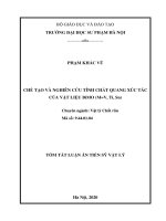 Chế tạo và nghiên cứu tính chất quang xúc tác của vật liệu BiMO (m = v, ti, sn) tt 