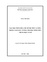 Dạy học phân hóa chủ đề hệ thức lượng trong tam giác vuông cho học sinh lớp 9 trung học cơ sở 