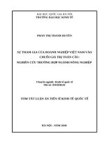 Sự tham gia của doanh nghiệp việt nam vào chuỗi giá trị toàn cầu nghiên cứu trường hợp ngành nông nghiệp 