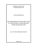 một số biện pháp quản lí hoạt động tự học của sinh viên khoa sư phạm nghệ thuật trường đại học đồng tháp 