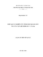 Chế tạo và nghiên cứu tính chất quang xúc tác của vật liệu BiMO (m = v, ti, sn) 