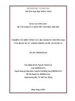 nghiên cứu biến tính vật liệu zeolite thương mại ứng dụng xử lý amoni trong nước ao nuôi cá 