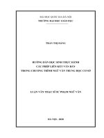Hướng dẫn học sinh thực hành các phép liên kết văn bản trong chương trình ngữ văn trung học cơ sở 