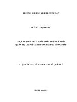thực trạng và giải pháp hoàn thiện kế toán quản trị chi phí tại trường đại học đồng tháp luận văn thạc sĩ kinh doanh và quản lý hà nội, 