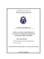 Nâng cao chất lượng nhân lực tại công ty TNHH một thành viên xổ số kiến thiết vĩnh phúc 