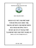 Khảo sát mức độ phù hợp với hướng dẫn điều trị trong kê đơn cho bệnh nhân đái tháo đường typ 2 được quản lý ngoại trú tại bệnh viện nội tiết nghệ an 