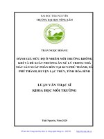 Đánh giá mức độ ô nhiễm môi trường không khí và đề xuất phương án xử lý trong nhà máy sản xuất phân bón tại KCN phú thành xã phú thành huyện thủy tỉnh hòa bình
