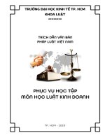 TRÍCH DẪN VBPL PHỤC PHỤ HỌC PHẦN - LUẬT KINH DOANH