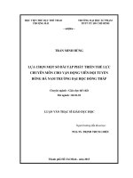 lựa chọn một số bài tập phát triển thể lực chuyên môn cho vận động viên đội tuyển bóng đá nam trường đại học đồng tháp 