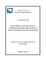 Hoàn thiện các chỉ tiêu đánh giá thành quả hoạt động kinh doanh của trung tâm kinh doanh VNPT   quảng bình 