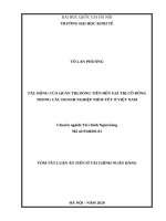 Tác động của quản trị dòng tiền tới giá trị cổ đông của các doanh nghiệp niêm yết ở việt nam 