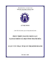 Phát triển nguồn nhân lực tại bảo hiểm xã hội tỉnh thanh hóa 