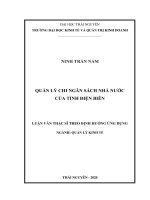 Quản lý chi ngân sách nhà nước của tỉnh điện biên