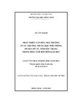 phát triển văn hóa nhà trường ở các trường trung học phổ thông huyện mỹ tú, tỉnh sóc trăng trong bối cảnh đổi mới giáo dục 