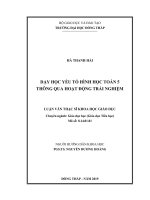dạy học yếu tố hình học toán 5 thông qua hoạt động trải nghiệm 