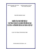 nghiên cứu sự phát triển thể lực và kỹ thuật cơ bản của vận động viên bóng đá nam lứa tuổi 14 16 tỉnh đồng tháp sau sáu tháng luyện tập 
