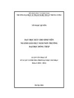 dạy học hát cho sinh viên ngành giáo dục mầm non trường đại học đồng tháp 