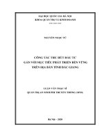 Công tác thu hút đầu tư gắn với mục tiêu phát triển bền vững trên địa bàn tỉnh bắc giang 