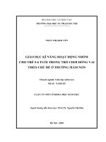 Giáo dục kĩ năng hoạt động nhóm cho trẻ 5 6 tuổi trong trò chơi đóng vai theo chủ đề ở trường mầm non​ 