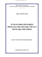 [Luận văn Hóa Học] Sử dụng phim thí nghiệm trong dạy học hóa học lớp 10, 11 trung học phổ thông