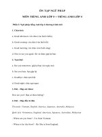 Ngữ pháp tiếng Anh lớp 4 kèm bài tập - Giáo viên Việt Nam