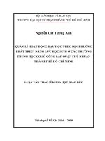 Luận văn ngành giáo dục học quản lý hoạt động dạy học theo định hướng phát triển năng lực học sinh ở các trường trung học cơ sở 