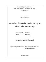 Nghiên cứu phát triển du lịch vùng bắc trung bộ 