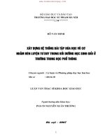 [Luận văn Hóa Học] Xây dựng hệ thống bài tập vô cơ nhằm rèn luyện tư duy trong bồi dưỡng HSG ở trường THPT