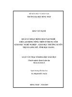 quản lý hoạt ðộng ðào tạo nghề cho lao ðộng nông thôn ở trung tâm giáo dục nghề nghiệp – giáo dục thường xuyên thị xã long mỹ, tỉnh hậu giang 
